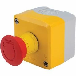 Schneider Electric XALK178 E Stop Twist To Reset Yellow 40mm Mushroom Head