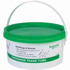 Schneider Electric 1776015 Trade Tub Red Wall Plugs With Screws (Tub Of 500)