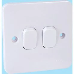 Schneider Electric GGBL1022 Lisse 2 Gang 2 Way 10A Light Switch White