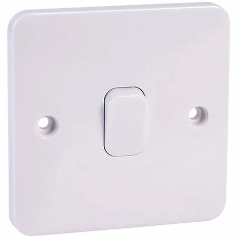 Schneider Electric GGBL1011S LWM 1 Gang 1 Way 10AX Plate Switch Schneider Electric GGBL1011S LWM 1 Gang 1 Way 10AX Plate Switch -GARDENA SHOP 15206565 1