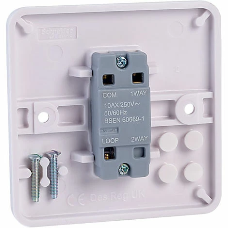 Schneider Electric GGBL1011S LWM 1 Gang 1 Way 10AX Plate Switch Schneider Electric GGBL1011S LWM 1 Gang 1 Way 10AX Plate Switch -GARDENA SHOP 15206565 2