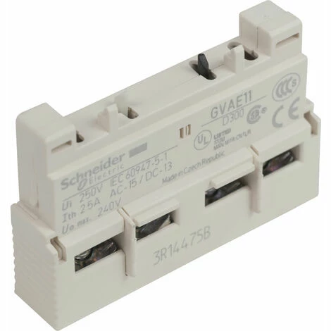 SCHNEIDER ELECTRIC Schneider GVAE11 1NO/1NC 2.5A 575V Contact Block for use with GV2/GV3 SCHNEIDER ELECTRIC Schneider GVAE11 1NO/1NC 2.5A 575V Contact Block For Use With GV2/GV3 -GARDENA SHOP 15207891 1