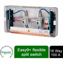 Schneider Electric Easy9+ EZ9EFS16CMCU 16 Way Flexible Main 2x 100A RCD Metal
