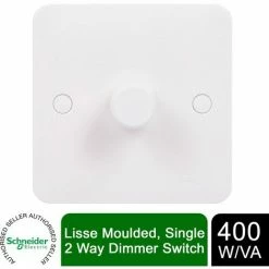 Schneider Electric Lisse Moulded Single 2 Way Dimmer 400W/400VA GGBL6012CS White