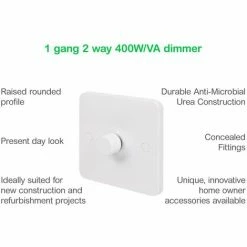 Schneider Electric Lisse Moulded Single 2 Way Dimmer 400W/400VA GGBL6012CS White -GARDENA SHOP 54966672 4