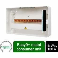 Schneider Electric Easy9+ EZ9E16MCU Consumer Unit 16 Way Surface Mount Metal