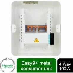 Schneider Electric Easy9+ EZ9E4MCU Consumer Unit 4 Way Surface Mount Metal