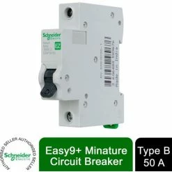 Schneider Electric Easy9+ EZ9F16150 MCB CircuitBreaker Single TypeB 6kA 50A 230V