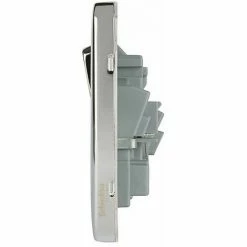 Schneider Electric Lisse Screwless Double Socket 13A GGBL3020W Polished Chrome -GARDENA SHOP 54966680 3