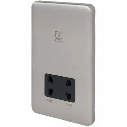 SCHNEIDER ELECTRIC Schneider Lisse Shaver Socket Dual Voltage 115/230V GGBL7090BSSS Stainless Steel -GARDENA SHOP 54966682 3