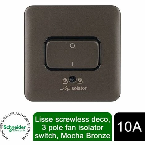 Schneider Electric Lisse Isolator Switch 3 Pole 10AX GGBL1013BMB Mocha Bronze Schneider Electric Lisse Isolator Switch 3 Pole 10AX GGBL1013BMB Mocha Bronze -GARDENA SHOP 54966684 1