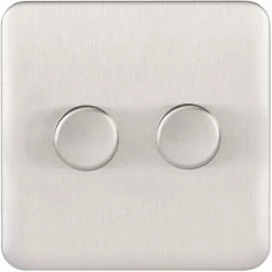 Schneider Electric Lisse 2 Gang 2 Way Dimmer 250W GGBL6022CSSS Stainless Steel -GARDENA SHOP 54966687 3