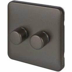 Schneider Electric Lisse Screwless 2 Gang 2 Way Dimmer Switch 250W Mocha Bronze -GARDENA SHOP 54966690 5