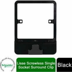 Schneider Electric Lisse Screwless Single Socket Surround Clip GGBLC1GBS Black