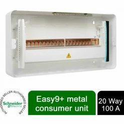 Schneider Electric Easy9+ EZ9E20MCU Consumer Unit 20 Way Surface Mount Metal