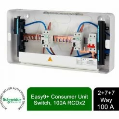 Schneider Electric Easy9+ EZ9ES2R7R7CMCU Consumer Unit 2+7+7 2x100A RCD + 8x MCB