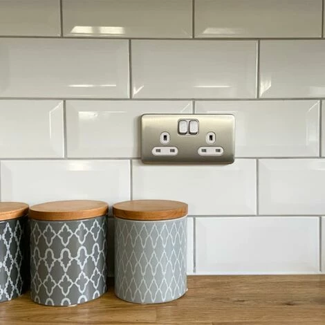 Schneider Electric Lisse Screwless Double Socket 13A GGBL3020WSS Stainless Steel Schneider Electric Lisse Screwless Double Socket 13A GGBL3020WSS Stainless Steel -GARDENA SHOP 54966826 3