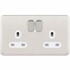 Schneider Electric Lisse Screwless Double Socket 13A GGBL3020WSS Stainless Steel 3 Schneider Electric Lisse Screwless Double Socket 13A GGBL3020WSS Stainless Steel -GARDENA SHOP 54966826 4