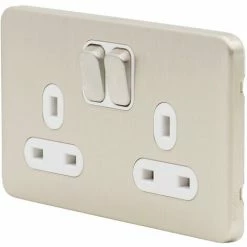 Schneider Electric Lisse Screwless Double Socket 13A GGBL3020WSS Stainless Steel 4 Schneider Electric Lisse Screwless Double Socket 13A GGBL3020WSS Stainless Steel -GARDENA SHOP 54966826 5