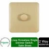 Schneider Electric Lisse Screwless Single 2 Way Dimmer Switch 400W Satin Brass