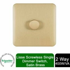 Schneider Electric Lisse Screwless Single 2 Way Dimmer Switch 400W Satin Brass