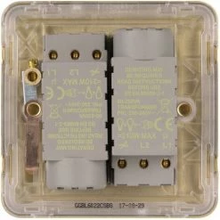 Schneider Electric Lisse 2 Gang 2 Way Dimmer Switch 250W GGBL6022CSBS SatinBrass -GARDENA SHOP 54966830 4