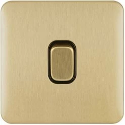 Schneider Electric Lisse Single 2 Way Light Switch 10AX GGBL1012BSB Satin Brass