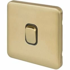 Schneider Electric Lisse Single 2 Way Light Switch 10AX GGBL1012BSB Satin Brass -GARDENA SHOP 54966831 3