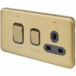 Schneider Electric Lisse Screwless Cooker Control Unit 1 Socket 45A Satin Brass