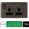 Schneider Electric Lisse Screwless Double Socket USB Ports 13A Mocha Bronze