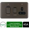 Schneider Electric Lisse Screwless Cooker Control 13A 1 Socket 45A Mocha Bronze