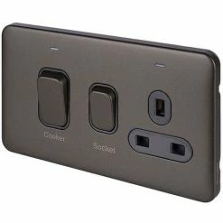 Schneider Electric Lisse Screwless Cooker Control 13A 1 Socket 45A Mocha Bronze -GARDENA SHOP 54966958 3