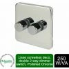Schneider Electric Lisse Screwless 2 Gang 2 Way Dimmer 250W Polished Chrome