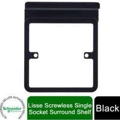 Schneider Electric Lisse Screwless Socket Surround + Holder GGBLSHF1GBS Black