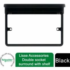 Schneider Electric Lisse 2 Gang Surround Phone Holder Shelf GGBLSHF2GBS Black