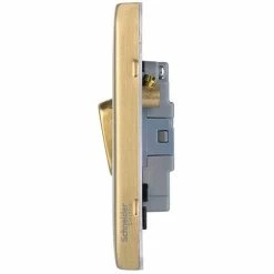Schneider Electric Lisse Screwless Fan Isolator Switch 3 Pole 10AX Satin Brass -GARDENA SHOP 54966965 4