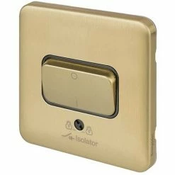 Schneider Electric Lisse Screwless Fan Isolator Switch 3 Pole 10AX Satin Brass -GARDENA SHOP 54966965 5