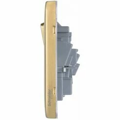 Schneider Electric Lisse Screwless Double Power Socket 13A GGBL3020B Satin Brass -GARDENA SHOP 54967066 4