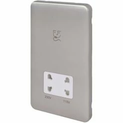 SCHNEIDER ELECTRIC Schneider Lisse Shaver Socket Dual Voltage 115/230V GGBL7090WSSS Stainless Steel -GARDENA SHOP 54967068 3