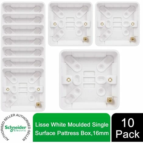 Schneider Electric Lisse Single Surface Pattress Box 16mm GGBL9116 White 10 Pack Schneider Electric Lisse Single Surface Pattress Box 16mm GGBL9116 White 10 Pack -GARDENA SHOP 55082267 1