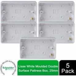 Schneider Electric Lisse 2 Gang Surface Pattress Box 25mm GGBL9225 White 5 Pack